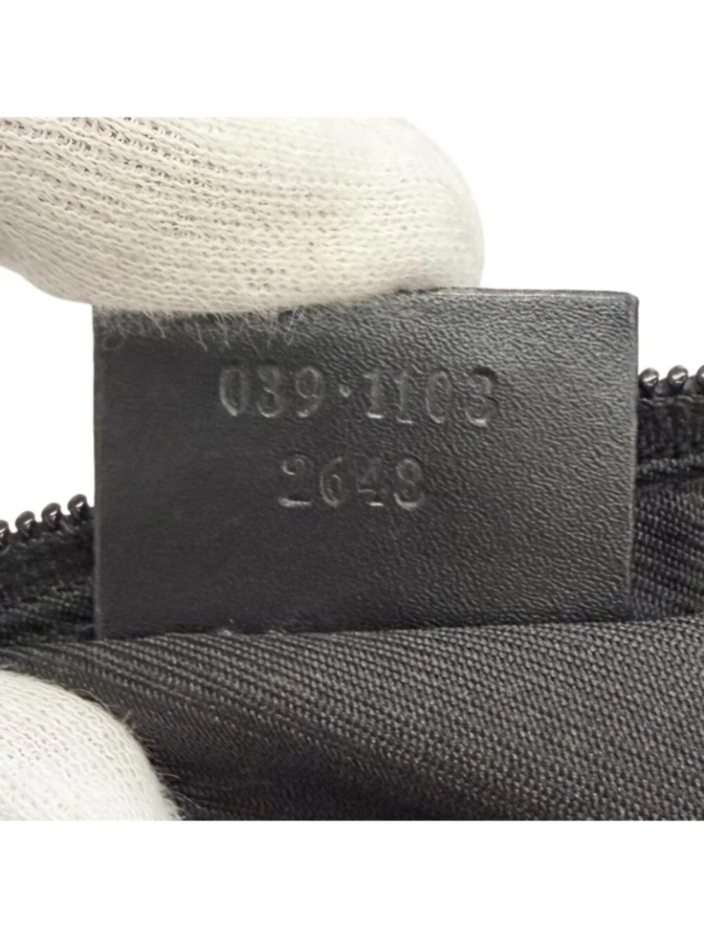 Gucci Vintage GG Canvas Leather Logo Plate Pouch Handbag Black